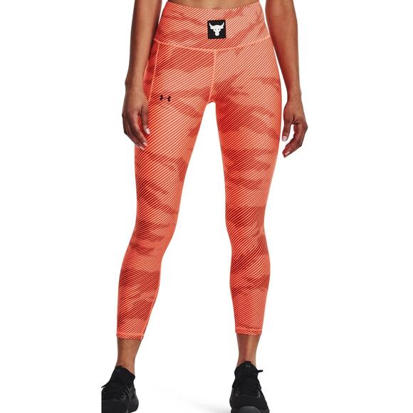 Under Armour Project Rock Waistband Ankle Training Tight Orange Size Medium - Picture 2 of 11